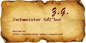 Zechmeister Gábor névjegykártya